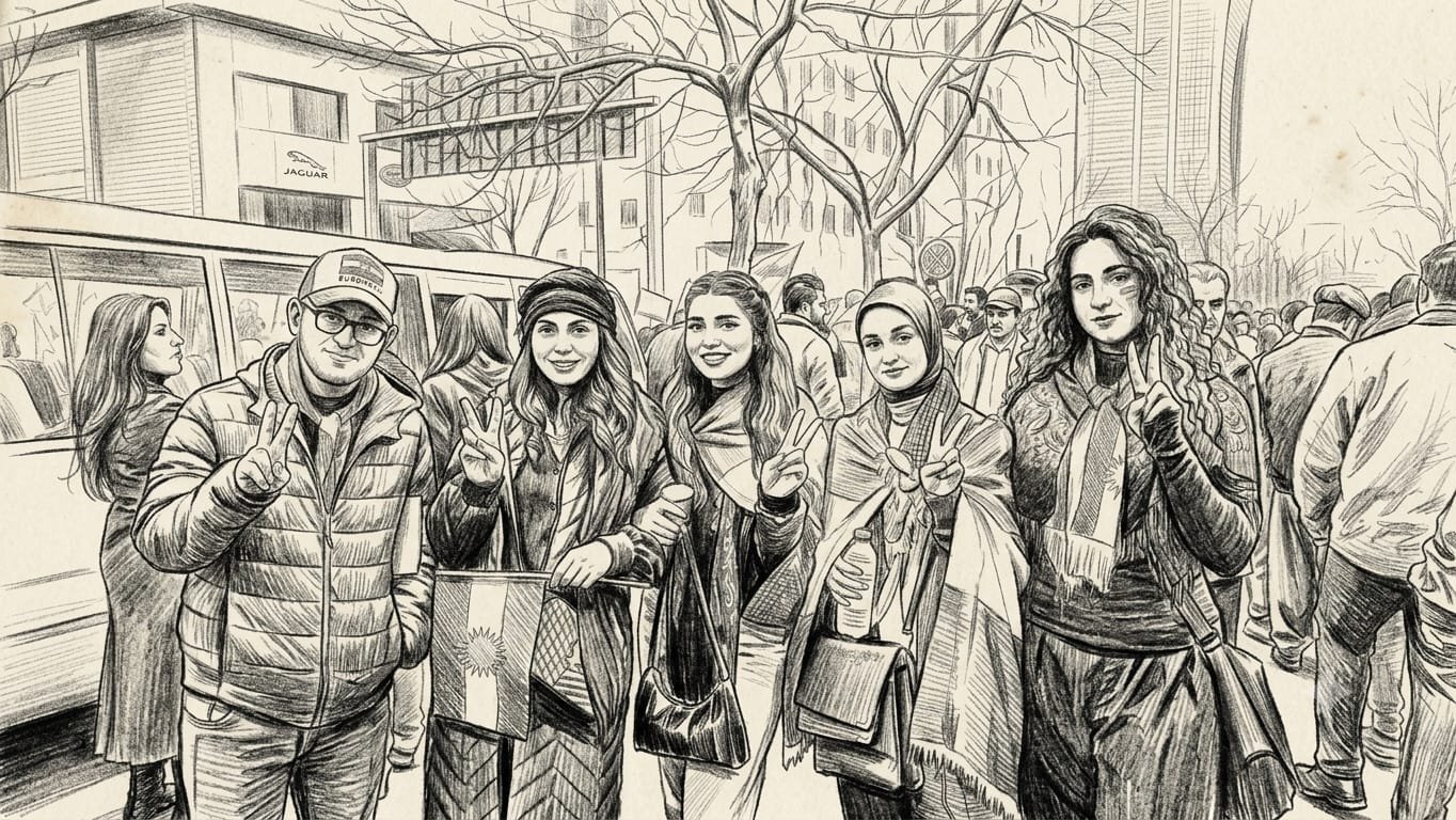 Public demonstration group photo